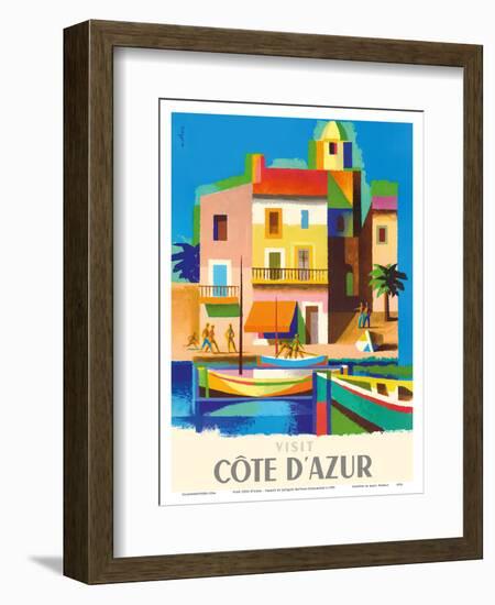 Visit Cote D'Azur - France - The French Riviera-Jacques Nathan-Garamond-Framed Art Print