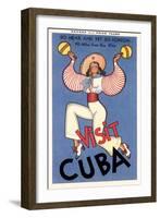 Visit Cuba, Maracas Lady-null-Framed Art Print