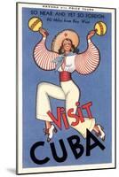 Visit Cuba, Maracas Lady-null-Mounted Art Print