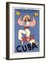 Visit Cuba, Maracas Lady-null-Framed Art Print