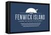 Visit Fenwick - Where the sun sets on Delaware-Lantern Press-Framed Stretched Canvas