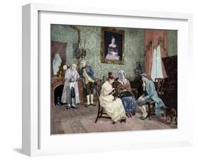 Visit from Boyfriend. after a Painting by Luis Jimenez Aranda (1845-1928). Coloured. Spain-null-Framed Giclee Print