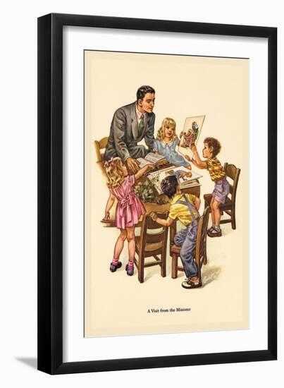 Visit from the Minister-Charlotte Ware-Framed Art Print