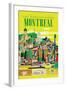 Visit Historical and Gay Montreal Canada - Vintage Travel Poster 1955-Roger Couillard-Framed Art Print