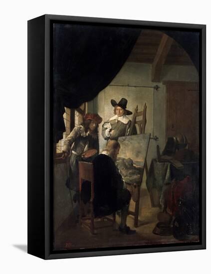 Visit in An-Job Adriaensz Berckheyde-Framed Stretched Canvas