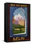 Visit India - Indian State Railways, Delhi Poster-null-Framed Stretched Canvas