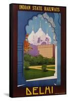 Visit India - Indian State Railways, Delhi Poster-null-Framed Stretched Canvas