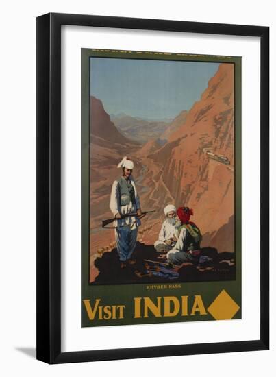 Visit India - Indian State Railways, Khyber Pass Poster-W.S Bylityllis-Framed Giclee Print