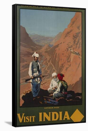 Visit India - Indian State Railways, Khyber Pass Poster-W.S Bylityllis-Framed Stretched Canvas