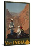 Visit India - Indian State Railways, Khyber Pass Poster-W.S Bylityllis-Stretched Canvas