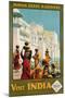 Visit India - Indian State Railways, Udaipur Poster-W.S Bylityllis-Mounted Giclee Print