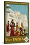 Visit India - Indian State Railways, Udaipur Poster-W.S Bylityllis-Stretched Canvas