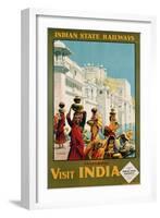 Visit India - Indian State Railways, Udaipur Poster-W.S Bylityllis-Framed Giclee Print