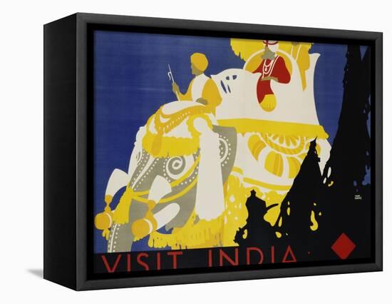 Visit India Poster-Tom Purvis-Framed Stretched Canvas