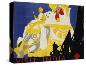 Visit India Poster-Tom Purvis-Stretched Canvas