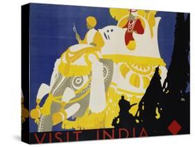 Visit India Poster-Tom Purvis-Stretched Canvas