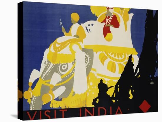 Visit India Poster-Tom Purvis-Stretched Canvas