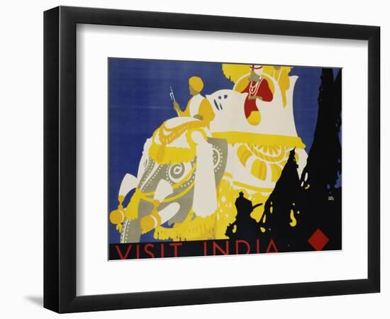 Visit India Poster-Tom Purvis-Framed Giclee Print