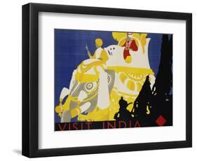 Visit India Poster-Tom Purvis-Framed Giclee Print