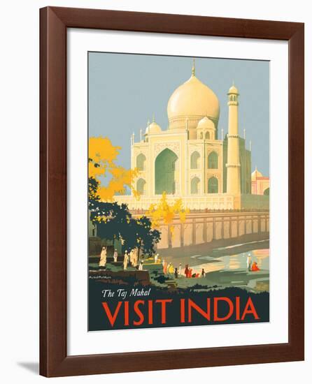 Visit India - Taj Mahal - Agra, India-William Spencer Bagdatopulos-Framed Giclee Print