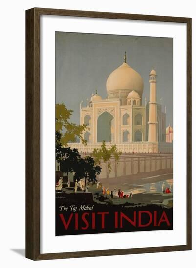 Visit India, the Taj Mahal, circa 1930-null-Framed Giclee Print