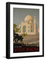 Visit India, the Taj Mahal, circa 1930-null-Framed Premium Giclee Print