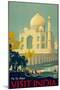 Visit India, The Taj Mahal Vintage Travel Poster-null-Mounted Art Print