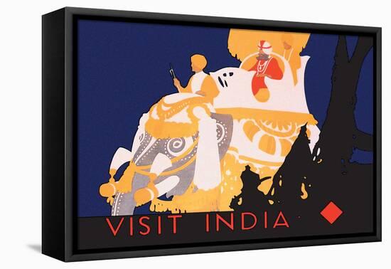 Visit India-null-Framed Stretched Canvas