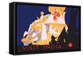 Visit India-null-Framed Stretched Canvas