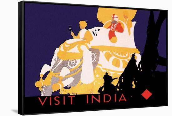 Visit India-null-Framed Stretched Canvas