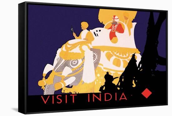 Visit India-null-Framed Stretched Canvas