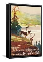 Visit Lapland and Rovaniemi, Finland, Poster in French-null-Framed Stretched Canvas