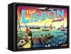 Visit Lisbon-The Saturday Evening Post-Framed Stretched Canvas