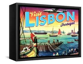 Visit Lisbon-The Saturday Evening Post-Framed Stretched Canvas