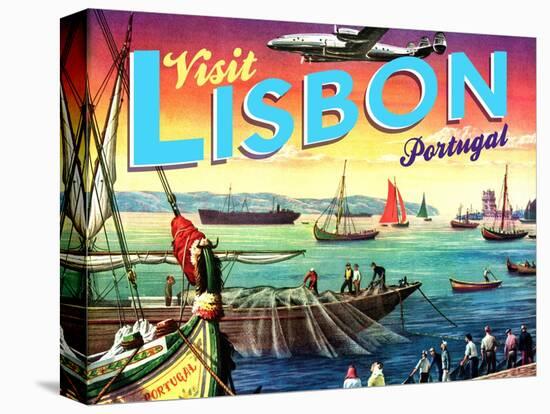 Visit Lisbon-The Saturday Evening Post-Stretched Canvas