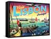 Visit Lisbon-The Saturday Evening Post-Framed Stretched Canvas