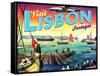 Visit Lisbon-The Saturday Evening Post-Framed Stretched Canvas