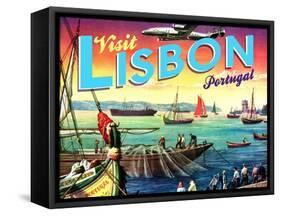 Visit Lisbon-The Saturday Evening Post-Framed Stretched Canvas