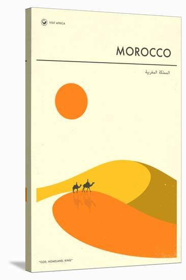 Visit Morocco-Jazzberry Blue-Stretched Canvas