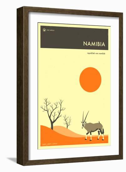 Visit Namibia-Jazzberry Blue-Framed Art Print