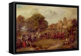 Visit of King James I to Hoghton Tower in 1617-George Cattermole-Framed Stretched Canvas