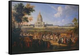 Visit of King Louis XIV at the Hotel Royal des Invalides on July 14, 1701-Pierre-Denis Martin-Framed Stretched Canvas