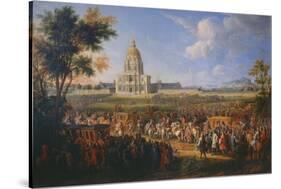 Visit of King Louis XIV at the Hotel Royal des Invalides on July 14, 1701-Pierre-Denis Martin-Stretched Canvas