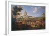 Visit of King Louis XIV at the Hotel Royal des Invalides on July 14, 1701-Pierre-Denis Martin-Framed Giclee Print