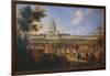 Visit of King Louis XIV at the Hotel Royal des Invalides on July 14, 1701-Pierre-Denis Martin-Framed Giclee Print