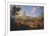 Visit of King Louis XIV at the Hotel Royal des Invalides on July 14, 1701-Pierre-Denis Martin-Framed Giclee Print