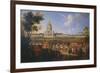 Visit of King Louis XIV at the Hotel Royal des Invalides on July 14, 1701-Pierre-Denis Martin-Framed Giclee Print