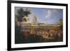 Visit of King Louis XIV at the Hotel Royal des Invalides on July 14, 1701-Pierre-Denis Martin-Framed Giclee Print