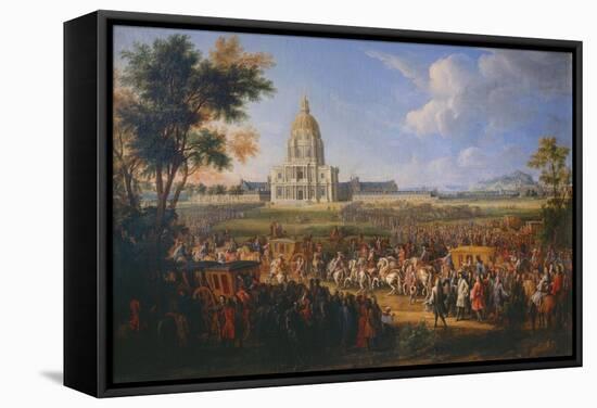 Visit of King Louis XIV at the Hotel Royal des Invalides on July 14, 1701-Pierre-Denis Martin-Framed Stretched Canvas