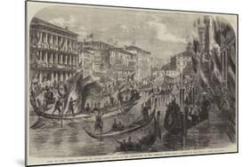 Visit of King Victor Emmanuel to Venice, State Barges of the Deputations of the Venetian Cities-null-Mounted Giclee Print